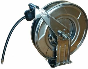 UNOREEL Open Hose Reel Stainless Steel with RubTech 13x20mm 15m with 3/8 Out.