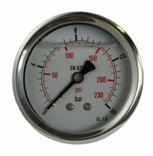 Manometer 16 Bar 1/4 Bak Metall Glycerin