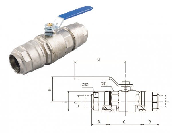 Kulventil instick 25 - 25