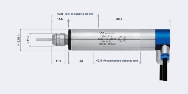 BM-319 Rak Motorspindel med 50 cm skarvkabel (80.000 rpm) Dia. 19.05mm - Image 2