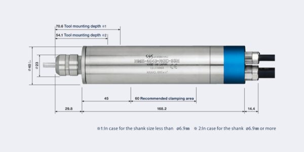 BMS-4040-RGD-2M Motorspindel Robust, Rak Sladd 2,0m (40.000 rpm) Dia. 40mm - Image 2