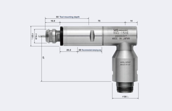 RAS-151E Vinklad Spindel långt huvud (7,490 rpm) Dia. 30mm - Bild 2