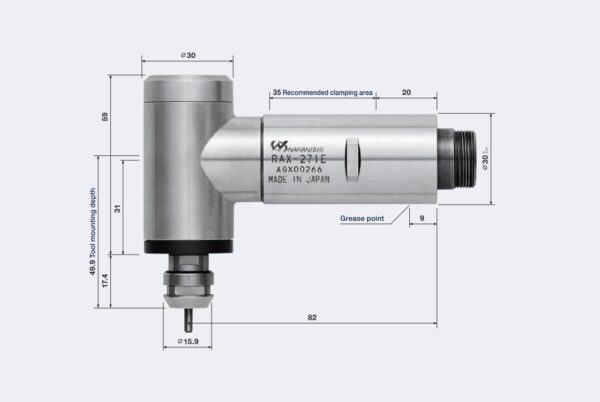 RAX-271E Vinklad Spindel Std. vinkelhuvud (20.000 rpm) Dia. 30mm - Bild 2