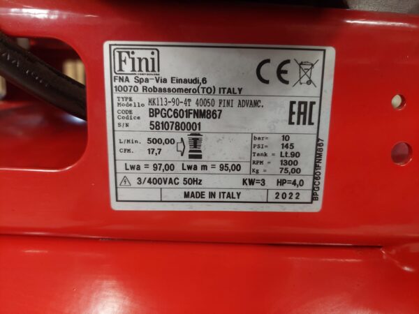 Begagnad MK113-90-4 Kompressor 3kW, 400 L/min, NYTT BLOCK - Bild 2